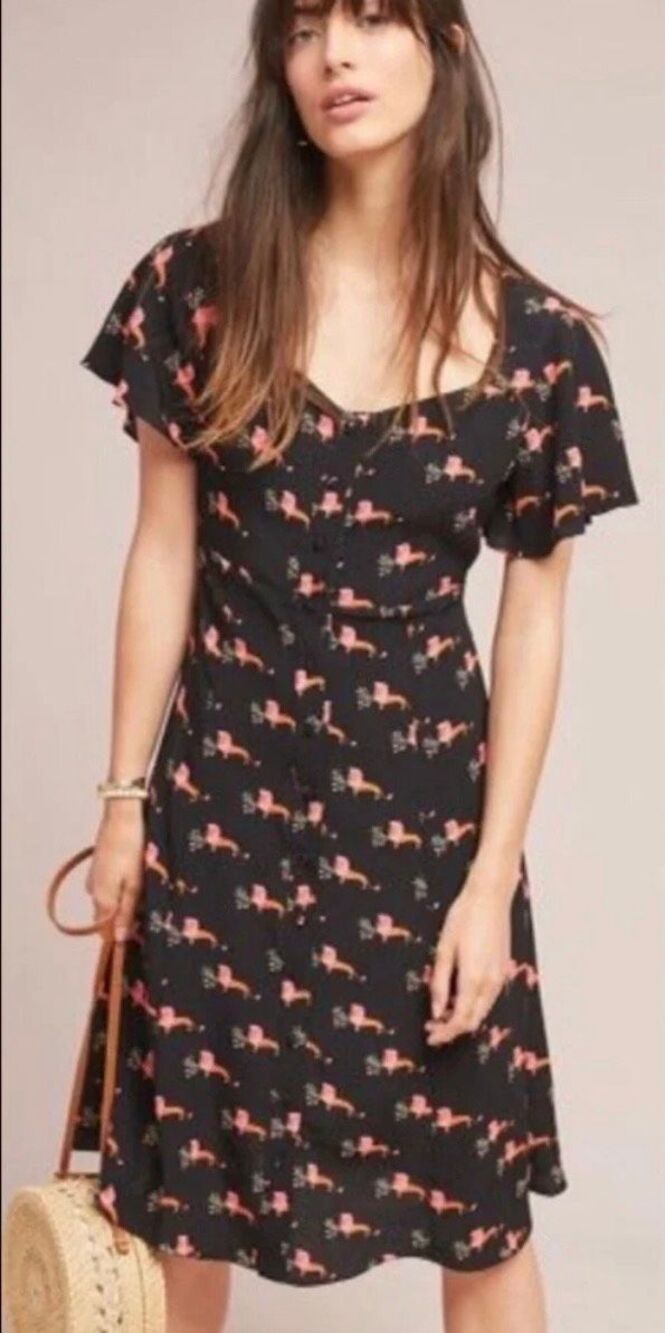 Maeve by Anthropologie Praslin Lion Print Sz 16 Dress